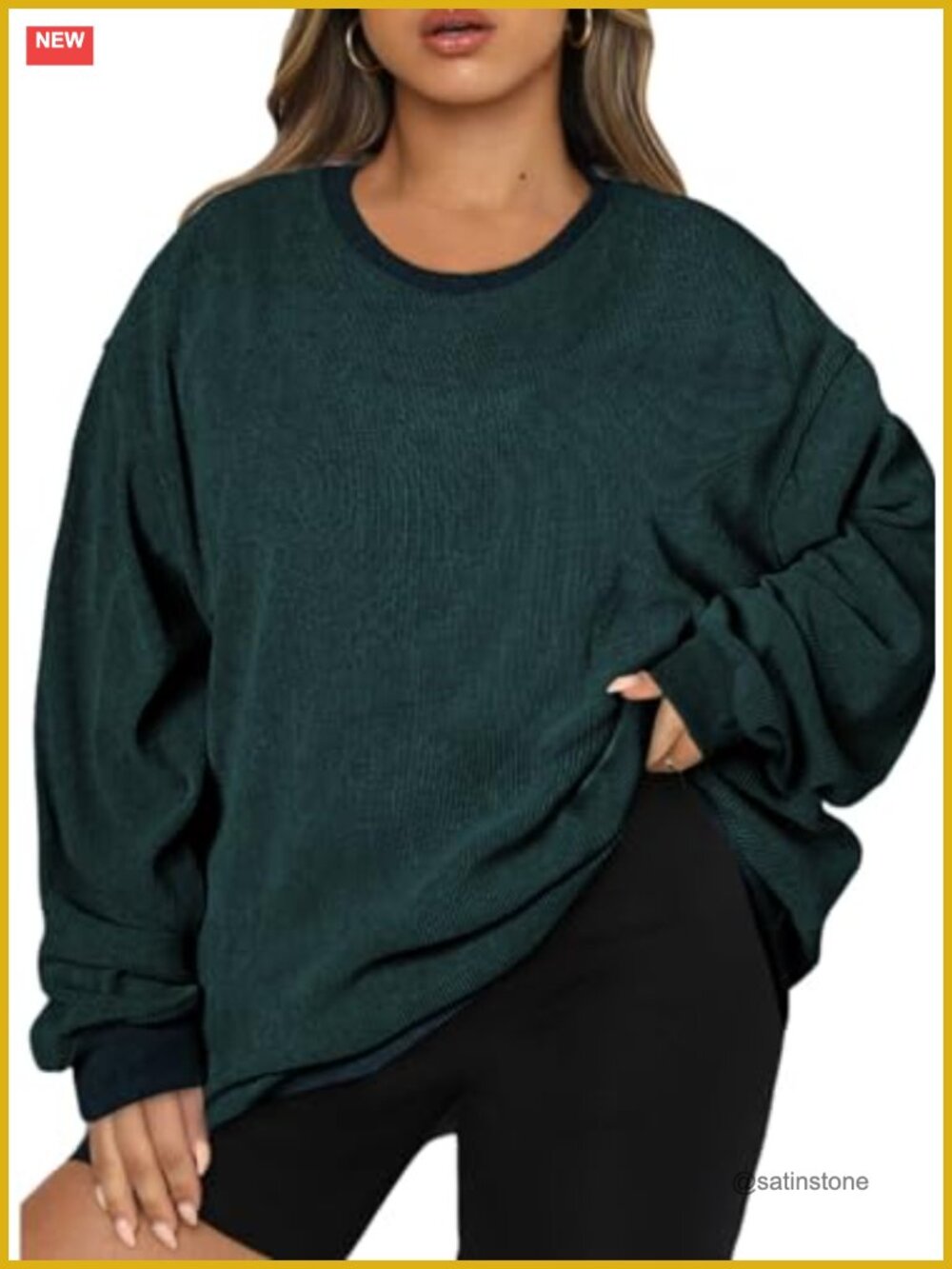 Plus Size Oversized Crew Neck Sweatshirt Long Sleeve Pullover Top